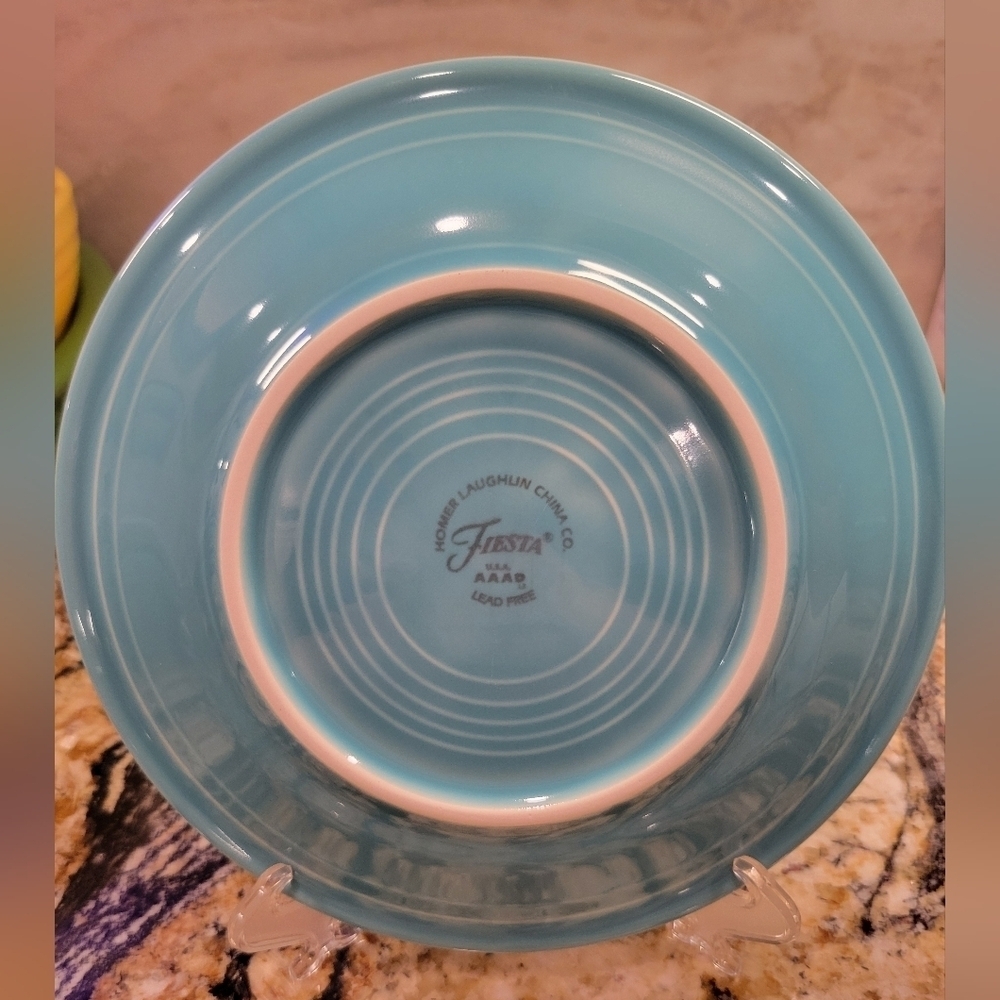 Classic Rim 7 1/4 Inch Salad Plate Turquoise - Picture 2 of 3